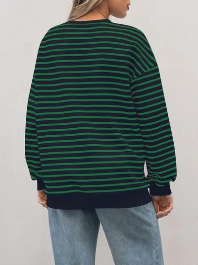 Cross Border TK Amazon Hot Oversized Loose Casual Striped Bathroom