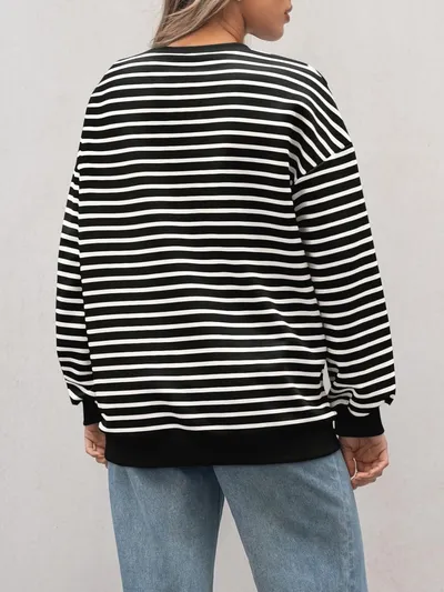 Cross Border TK Amazon Hot Oversized Loose Casual Striped Bathroom