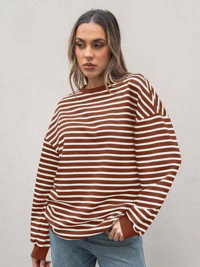 Cross Border TK Amazon Hot Oversized Loose Casual Striped Bathroom