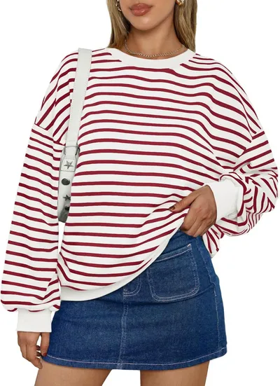 Cross Border TK Amazon Hot Oversized Loose Casual Striped Bathroom