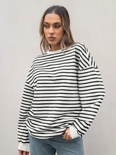 Cross Border TK Amazon Hot Oversized Loose Casual Striped Bathroom