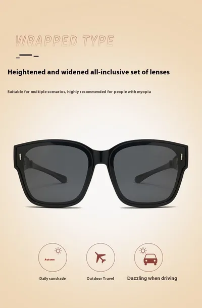 Foldable Set Of Glasses Polarized Sunglasses Simplicity One Mirror Two Use