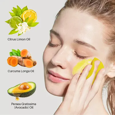 Turmeric Exfoliating Cleansing Pads Compressed Facial Sponges Skin Care Tools For Face Clogged Pores Excess Oil Cleansing