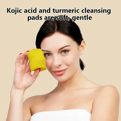 Turmeric Exfoliating Cleansing Pads Compressed Facial Sponges Skin Care Tools For Face Clogged Pores Excess Oil Cleansing