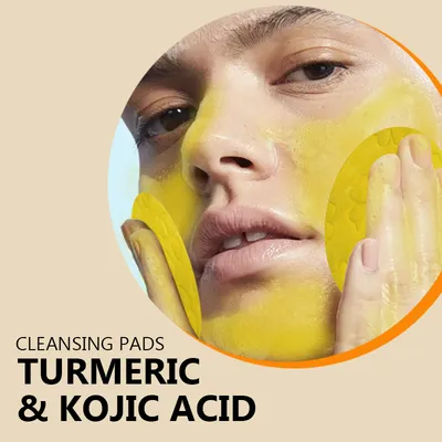 Turmeric Exfoliating Cleansing Pads Compressed Facial Sponges Skin Care Tools For Face Clogged Pores Excess Oil Cleansing