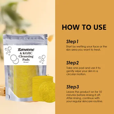 Turmeric Exfoliating Cleansing Pads Compressed Facial Sponges Skin Care Tools For Face Clogged Pores Excess Oil Cleansing