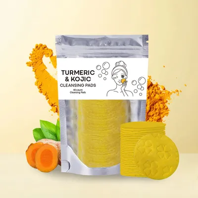 Turmeric Exfoliating Cleansing Pads Compressed Facial Sponges Skin Care Tools For Face Clogged Pores Excess Oil Cleansing