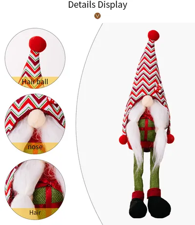 Christmas Decorations Striped Pointed Hat Doll