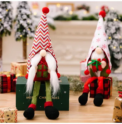 Christmas Decorations Striped Pointed Hat Doll