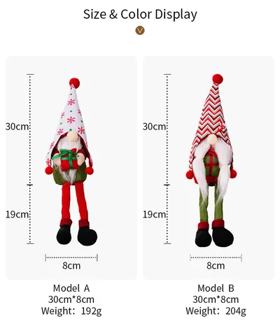 Christmas Decorations Striped Pointed Hat Doll