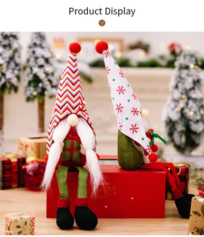 Christmas Decorations Striped Pointed Hat Doll