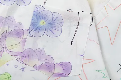 Graffiti Flower Butterfly Printed Shirt Men