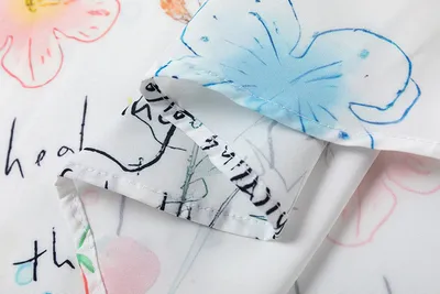 Graffiti Flower Butterfly Printed Shirt Men