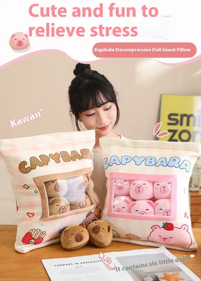 Capabala Plush Doll Decompression 6 Capybara Bags Suit