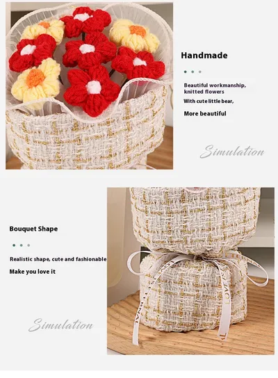 Creative 7 Knitted Wool Simulation Bouquet