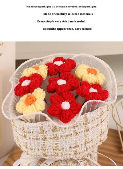 Creative 7 Knitted Wool Simulation Bouquet