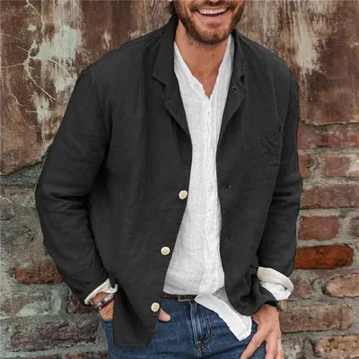 Men's Long-sleeved Shirts Versatile Casual Loose Jacket Top