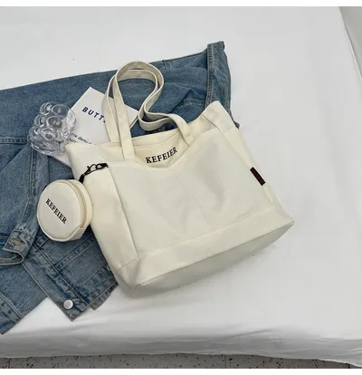 Canvas Shoulder Leisure Class Commuter Tote Bag