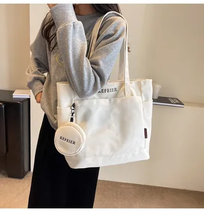 Canvas Shoulder Leisure Class Commuter Tote Bag