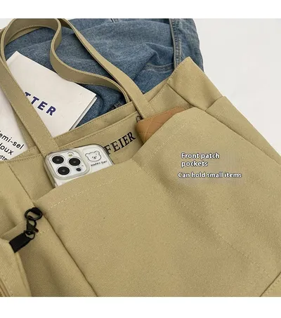 Canvas Shoulder Leisure Class Commuter Tote Bag
