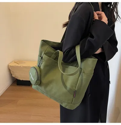 Canvas Shoulder Leisure Class Commuter Tote Bag
