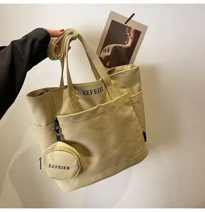 Canvas Shoulder Leisure Class Commuter Tote Bag