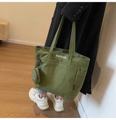 Canvas Shoulder Leisure Class Commuter Tote Bag
