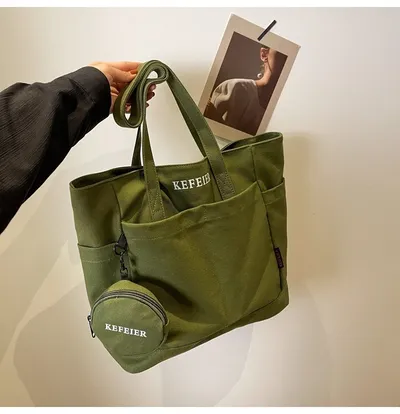 Canvas Shoulder Leisure Class Commuter Tote Bag