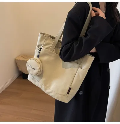 Canvas Shoulder Leisure Class Commuter Tote Bag