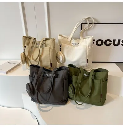 Canvas Shoulder Leisure Class Commuter Tote Bag