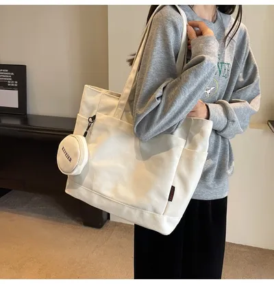 Canvas Shoulder Leisure Class Commuter Tote Bag