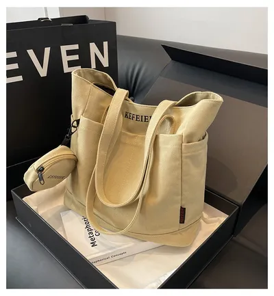 Canvas Shoulder Leisure Class Commuter Tote Bag