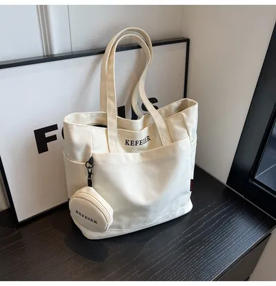Canvas Shoulder Leisure Class Commuter Tote Bag