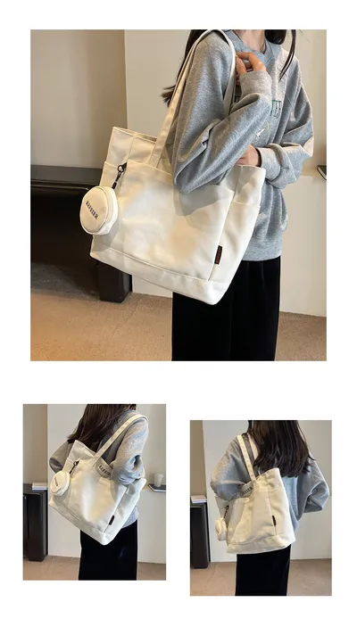 Canvas Shoulder Leisure Class Commuter Tote Bag