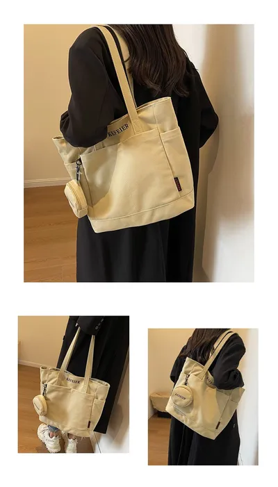 Canvas Shoulder Leisure Class Commuter Tote Bag