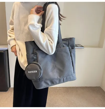 Canvas Shoulder Leisure Class Commuter Tote Bag