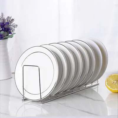 رف تخزين أطباق المطبخ المصنوع من الفولاذ المقاوم للصدأ