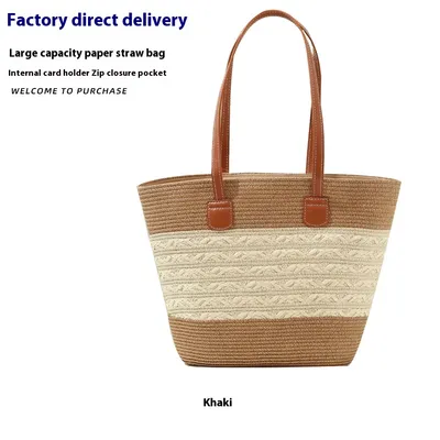 South Korea Vacation Style Raffia Woven Bag Large Capacity Totes