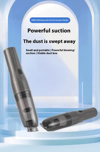 Large Suction For Home And Car Car Integrated Wireless Charging Dust Blower