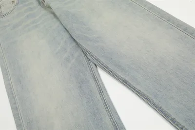 American-style Washed White Loose Jeans