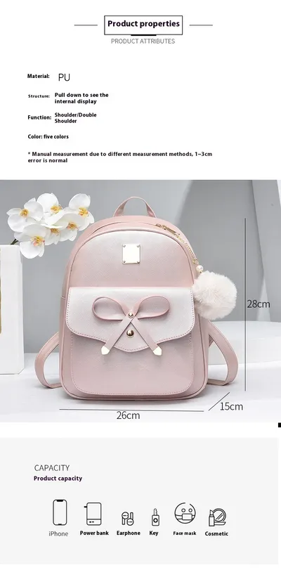 Cute Shoulders Backpack Crossbody Bags Coin Purse 3pcs Set Plus Safety Keychain Sets