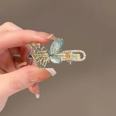 Opal Butterfly Barrettes Super Fairy Mini Side Bang Clip Forehead Broken Hair Little Clip