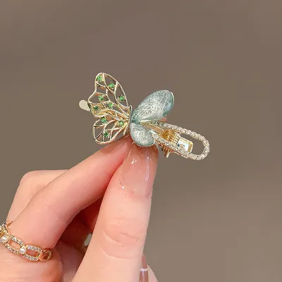 Opal Butterfly Barrettes Super Fairy Mini Side Bang Clip Forehead Broken Hair Little Clip