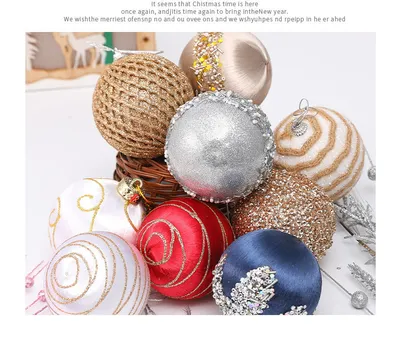 Christmas Decorations Foam Painted Silk Ball Christmas Tree Pendant