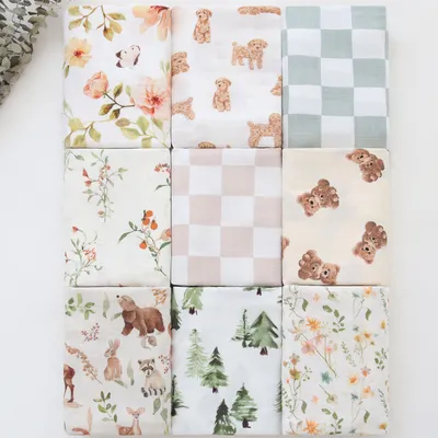 Bamboo Cotton Cloth Quilt Cover Blanket Newborn Baby Swaddle Summer Bag