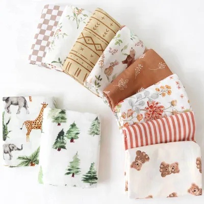 Bamboo Cotton Cloth Quilt Cover Blanket Newborn Baby Swaddle Summer Bag