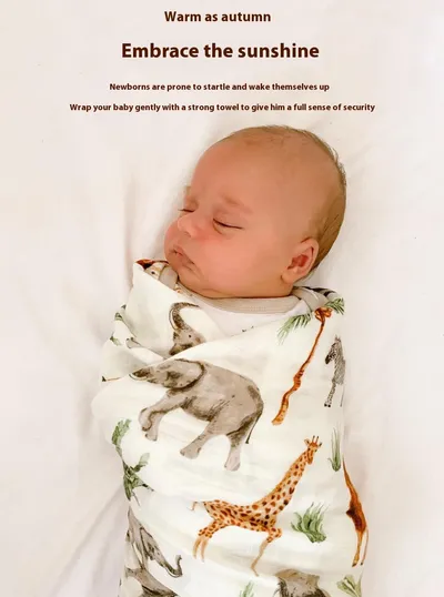 Bamboo Cotton Cloth Quilt Cover Blanket Newborn Baby Swaddle Summer Bag