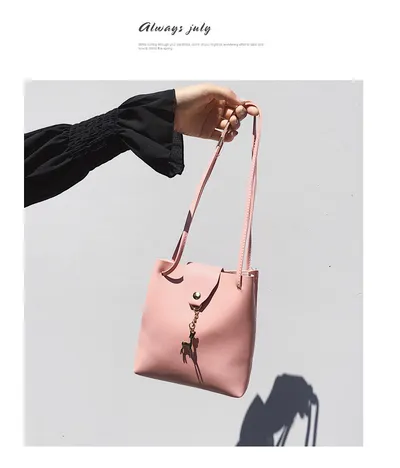 Summer new style pu female bag bucket