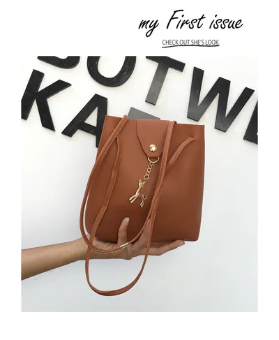 Summer new style pu female bag bucket