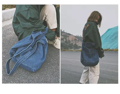 Big Tote Bags Large Capacity Canvas Denim Shipping Bag